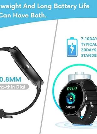 Смарт часы tampon zl02g мужские, фитнес-трекер android ios ip67 умные круглые3 фото