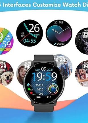 Смарт часы tampon zl02g мужские, фитнес-трекер android ios ip67 умные круглые2 фото