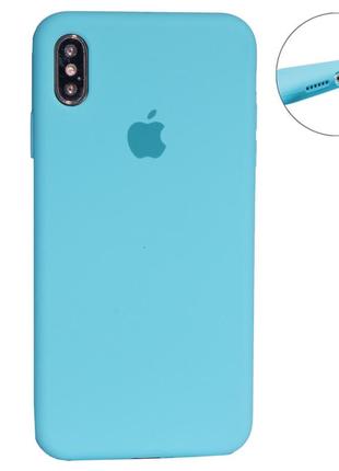 Original silicone case full size — iphone xs max — ice blue (21)