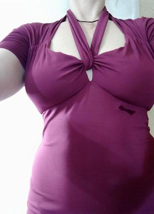 Крутецьке брендове віскозне платтячко кольору фуксія-бордо8 фото