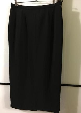 Элегантная черная длинная юбка карандаш1 фото