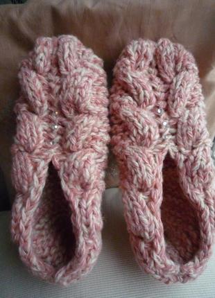 Handmade домашние тапочки следки носки шерстяные, ручная работа hand made винтаж6 фото