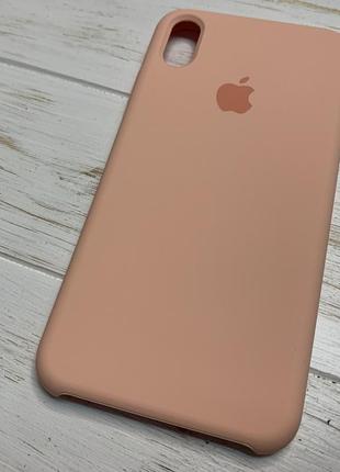 Силиконовый чехол silicone case для iphone xs max пудровый grapefruit 65 (бампер)2 фото