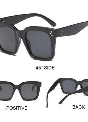 Солнцезащитные очки квадратные чёрные2 фото