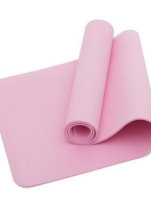 Килимок (мат) спортивний sportvida tpe 183 x 61 x 0.6 см для йоги та фітнесу sv-ez0055 pink4 фото
