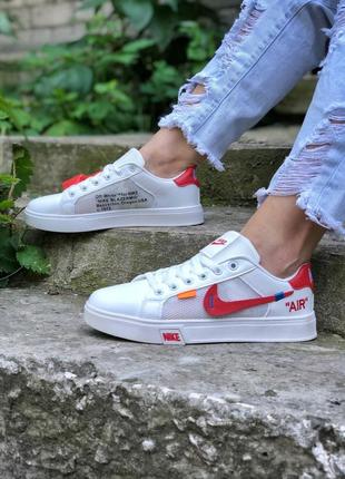 Жіночі кросівки найк, весна-літо, nike blazer mid off white red, кросівки літні жіночі найк блазер