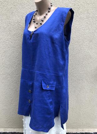 Синее,платье туника,сарафан,блуза,этно бохо стиль,большой ращмер,8 фото