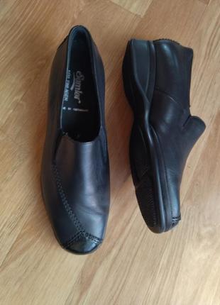 Брендовые кожаные черные туфли semler, р.5  1/2, стелька 25 см