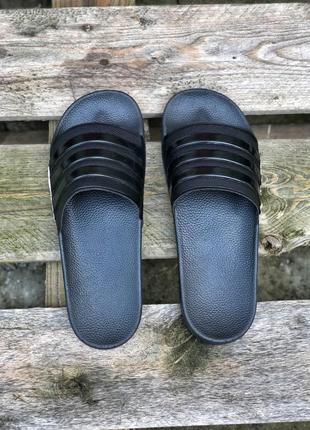 Мужские летние чёрные adidas сланцы-шлепанцы-шлепки адидас3 фото