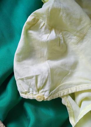 Лимонное ситцевое батистовое миди платье халат на пуговицах, винтажный стиль тонкий хлопок9 фото