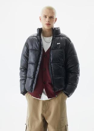 Стеганая куртка pull &amp; bear stwd черного цвета