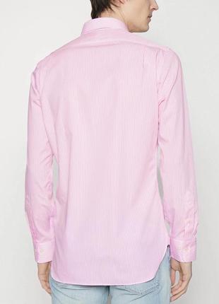 Класична сорочка ralph lauren slim fit poplin striped shirt pink/white7 фото