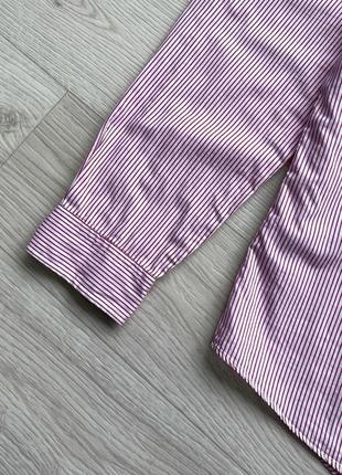 Класична сорочка ralph lauren slim fit poplin striped shirt pink/white6 фото