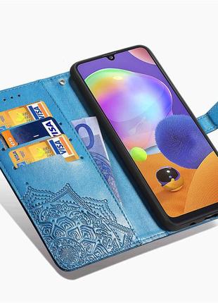 Шкіряна книжка обкладинка на zte blade v2020 smart blue leather case book з візитками для типу blade b2020 smart2 фото