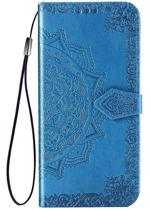 Шкіряна книжка обкладинка на zte blade v2020 smart blue leather case book з візитками для типу blade b2020 smart1 фото