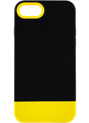 Матовый чехол на iphone 7 / iphone 8 / iphone se (2020) / айфон 7 / айфон 8 / айфон се (2020) black / yellow