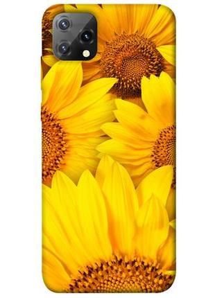 Чохол з принтом на blackview a55 букет соняшників