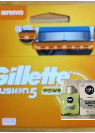 Набор кассеты gillette fusion5 (4 шт.)+бальзам после бритья nivea men
100 мл