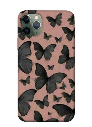Чехол с принтом на айфон 11 про порхающие бабочки / чехол с принтом на iphone 11 pro