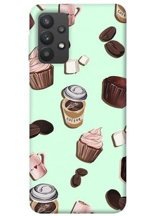 Чехол с принтом на самсунг галакси а32 coffee and sweets / чехол с принтом на samsung galaxy a32 4g