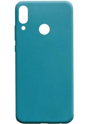 Матовий силіконовий чохол на huawei p smart plus 2019 синій / powder blue силіконовий чохол на хуавей п смарт плюс 2019