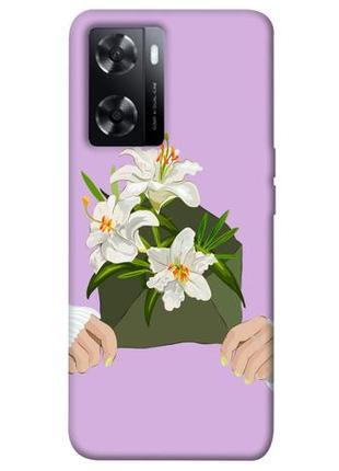 Чехол с принтом на оппо а57с flower message / чехол с принтом на oppo a57s