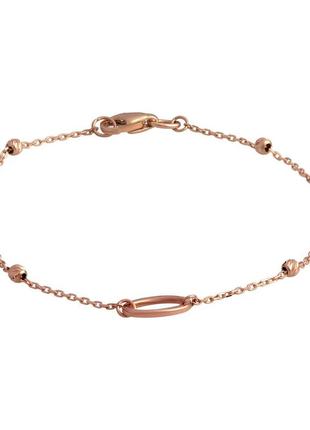 Стильный золотой браслет на руку колечки с шариками женский браслет из золота цепочка на руку золото размер 17