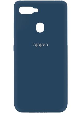 Матовый силиконовый чехол на oppo a5s / oppo a12 / оппо а5с / оппо а12 синий / navy blue