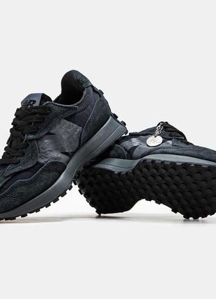 Мужские кроссовки черные new balance 327 black, мужественные кроссовки чёрное демисезонное