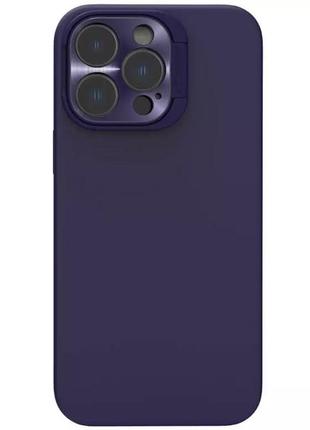 Силиконовый чехол с функцией подставки на iphone 14 pro max фиолетовый / чехол на айфон 14 про макс