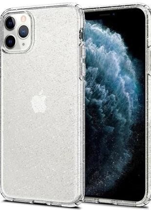 Прозрачный чехол с блёстками на iphone 11 pro прозрачный / прозрачный чехол с блёстками на айфон 11 про