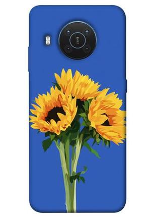 Чохол із принтом на нокія ікс 10 / нокія ікс 20 bouquet of sunflowers / чохол із принтом на nokia x10 / nokia x20