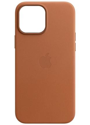 Кожаный чехол на iphone 14 plus / айфон 14 плюс brown