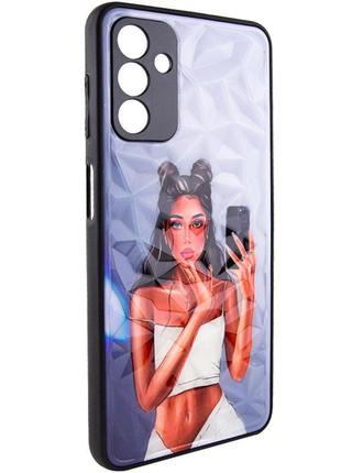 Чохол з принтом на samsung galaxy a34 5g чорний in білий / чохол з принтом на самсунг галаксі а34