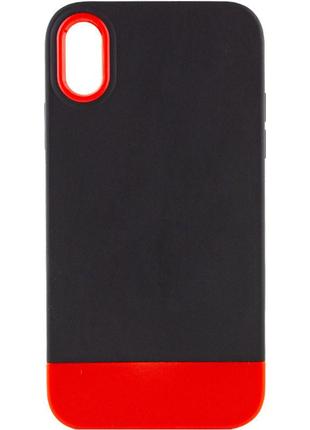 Матовый чехол на iphone x / iphone xs / айфон x / айфон икс эс black / red