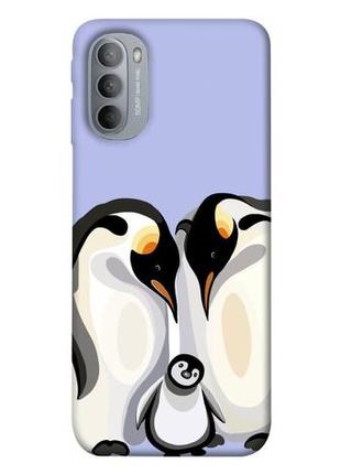 Чохол із принтом на моторола мото джи 31 penguin family / чохол із принтом на motorola moto g31