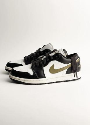 Кроссовки air jordan 1 low biege/brown