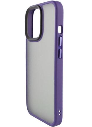 Противоударный матовый чехол на iphone 12 pro max темно-фиолетовый / чехол на айфон 12 про макс