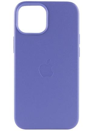 Гладкий кожаный чехол с микрофирбой на iphone 13 pro wisteria / чехол на айфон 13 про