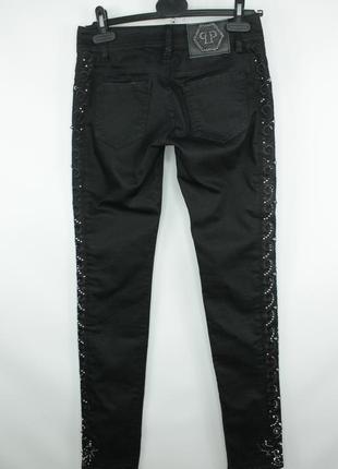 Оригінальні дизайнерські джинси philipp plein strawberry cheesecake black denim women jeans4 фото