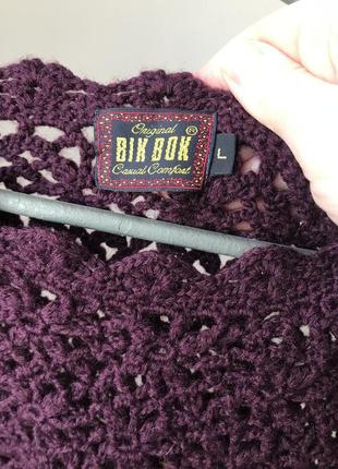 Шерстяной вязаный свитер кружевной 100% шерсть2 фото