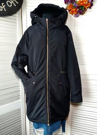 Куртка парка шуба черная двухсторонняя zara1 фото