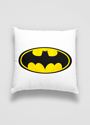Подушка декоративна з дитячим оригінальним принтом "логотип бетмена. летюча миша. sleep batman"