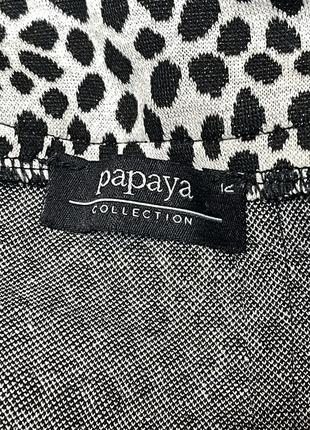 Черно белая юбка миди с принтом далматинец большого размера papaya6 фото