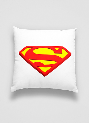 Подушка декоративная с детским оригинальным принтом "логотип superman. логотип супермена" push it