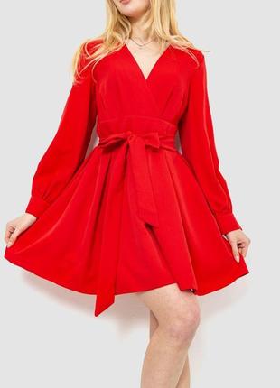 Платье на запах нарядное, цвет красный, 214r5352 фото