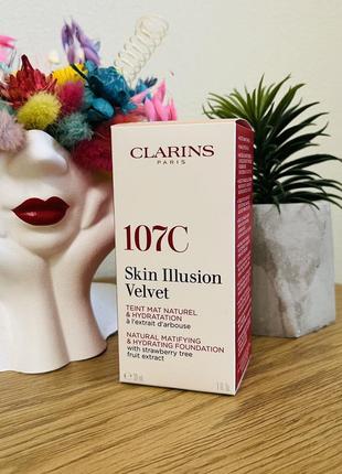 Оригінал clarins skin illusion velvet тональна основа для обличчя 107с