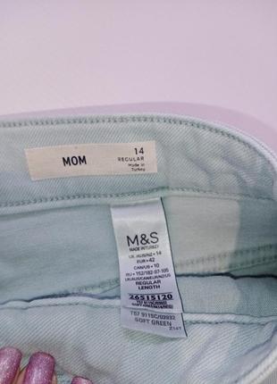 Мом джинси мятного кольору m&amp;s2 фото