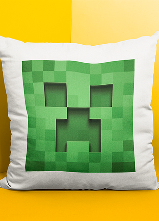 Подушка декоративная с детским оригинальным принтом "minecraft. игра minecraft.минкрафт" push it