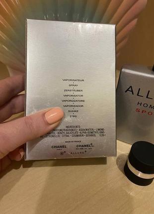 Chanel allure homme sport 100 ml духи мужественные, парфюм мужской, парфюмерия5 фото